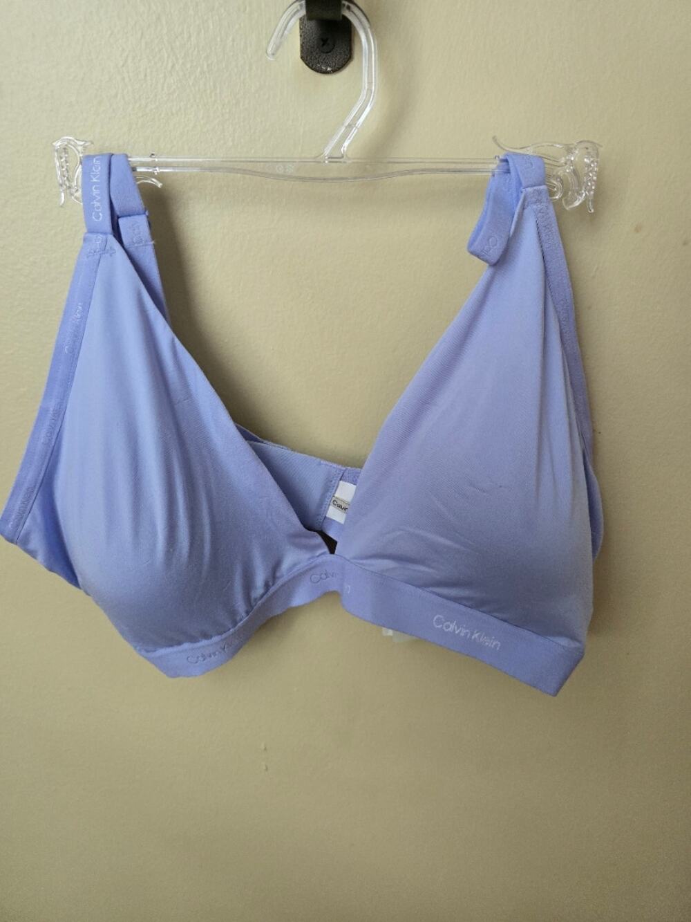 Calvin Klein Form To Body Triangle Bralette Bra Saltwater Blue XL NWT